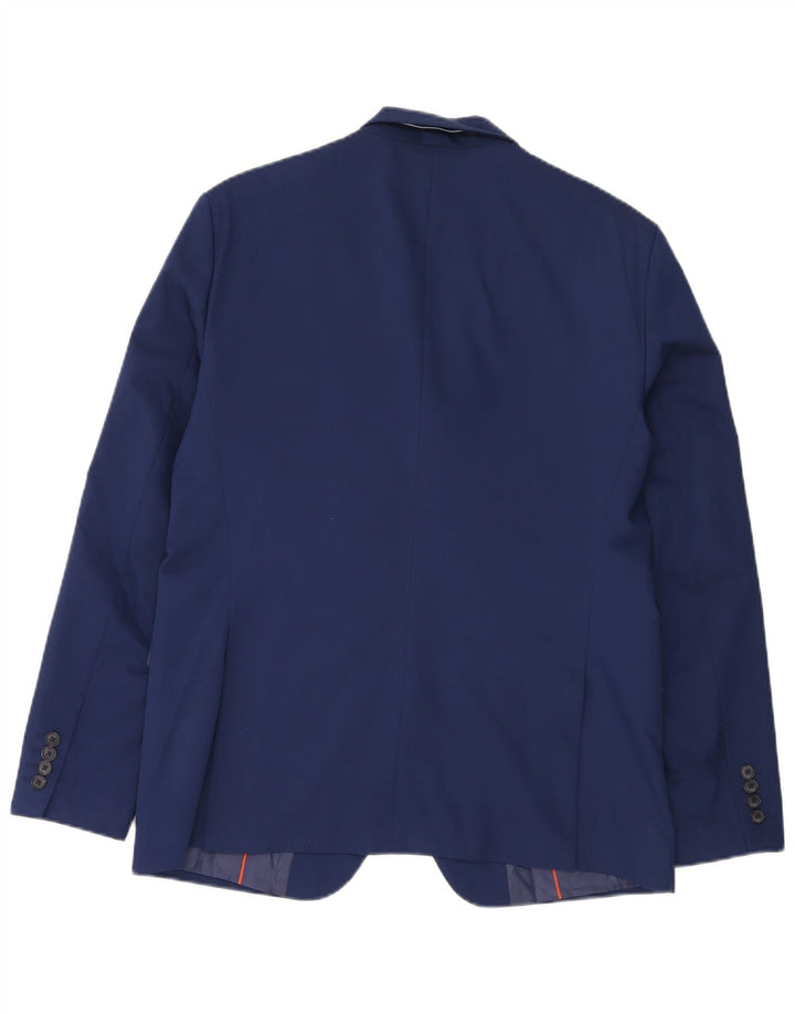 Jaqueta blazer masculina Zara com 2 botões EU 54 XL azul viscose