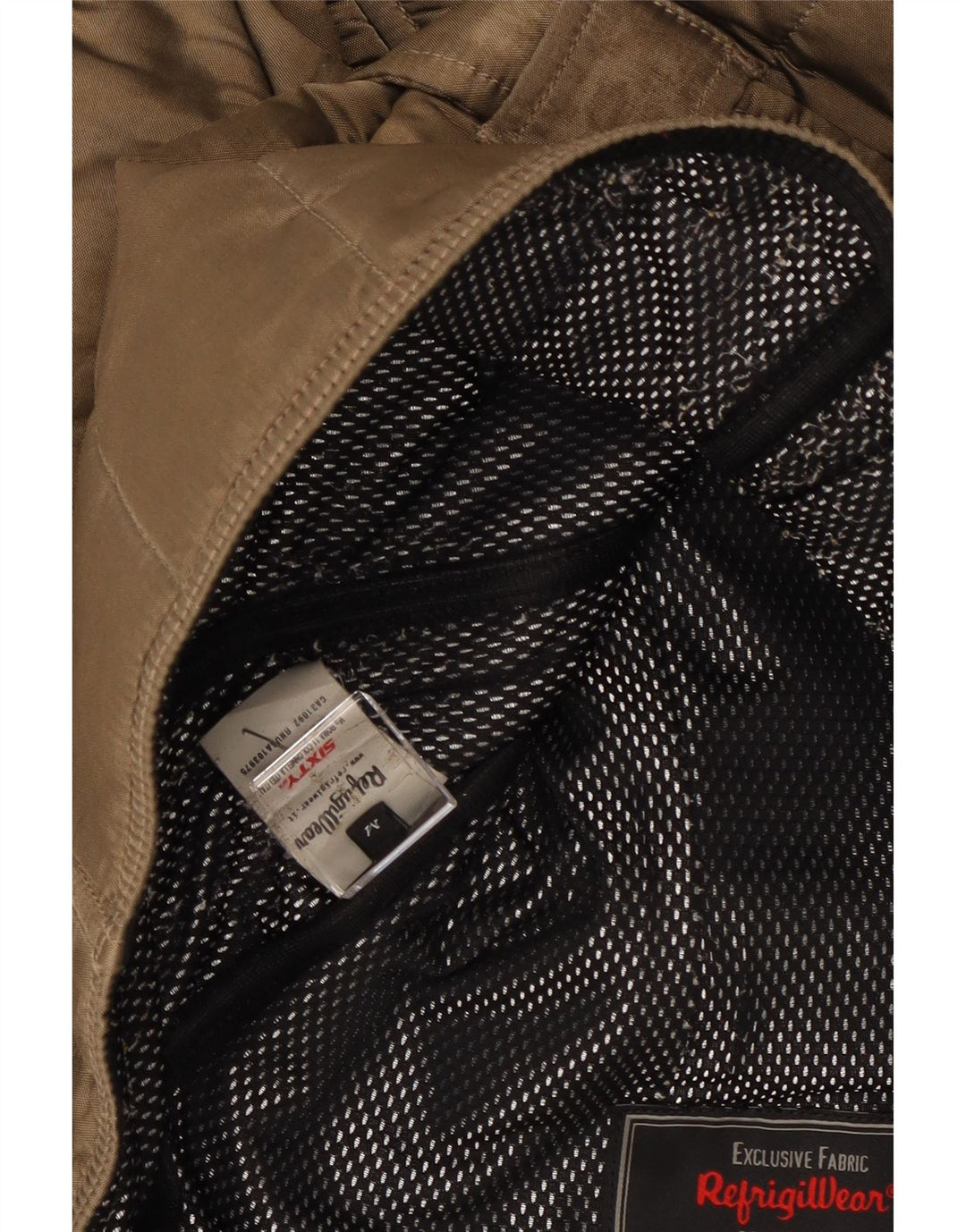 Jaqueta feminina acolchoada com capuz Refrigiwear UK 14 poliamida marrom médio