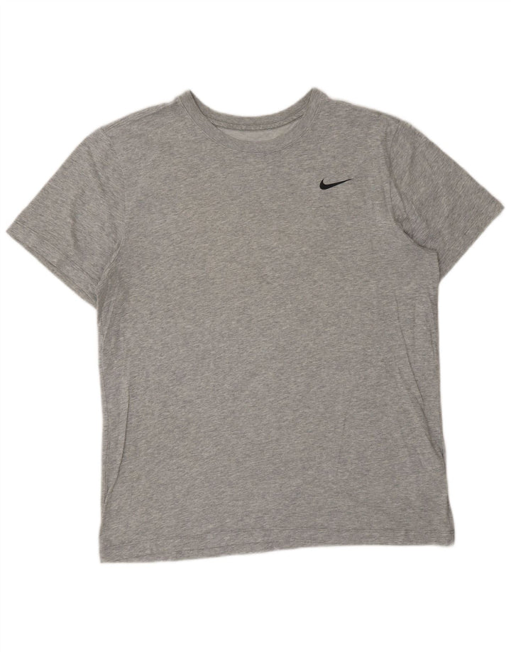 Camiseta masculina NIKE Dri Fit Top grande de algodão cinza