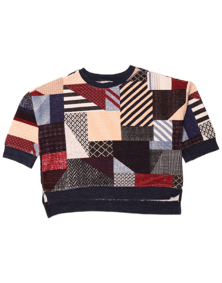 Zara Womens Loose Fit Moletom Jumper Reino Unido 14 Médio Multicolorido