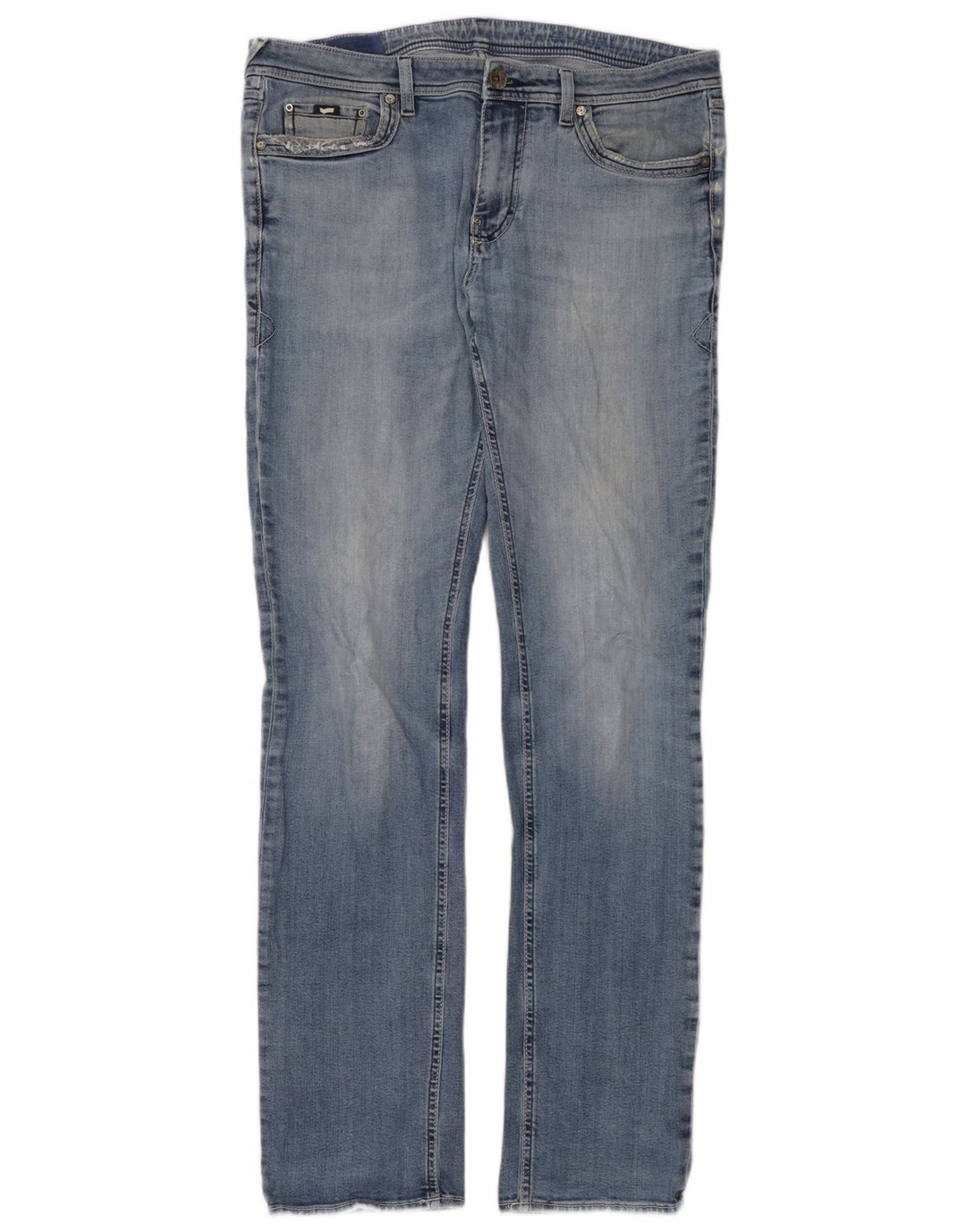 Gas Mens Straight Jeans W34 L34 Azul Algodão