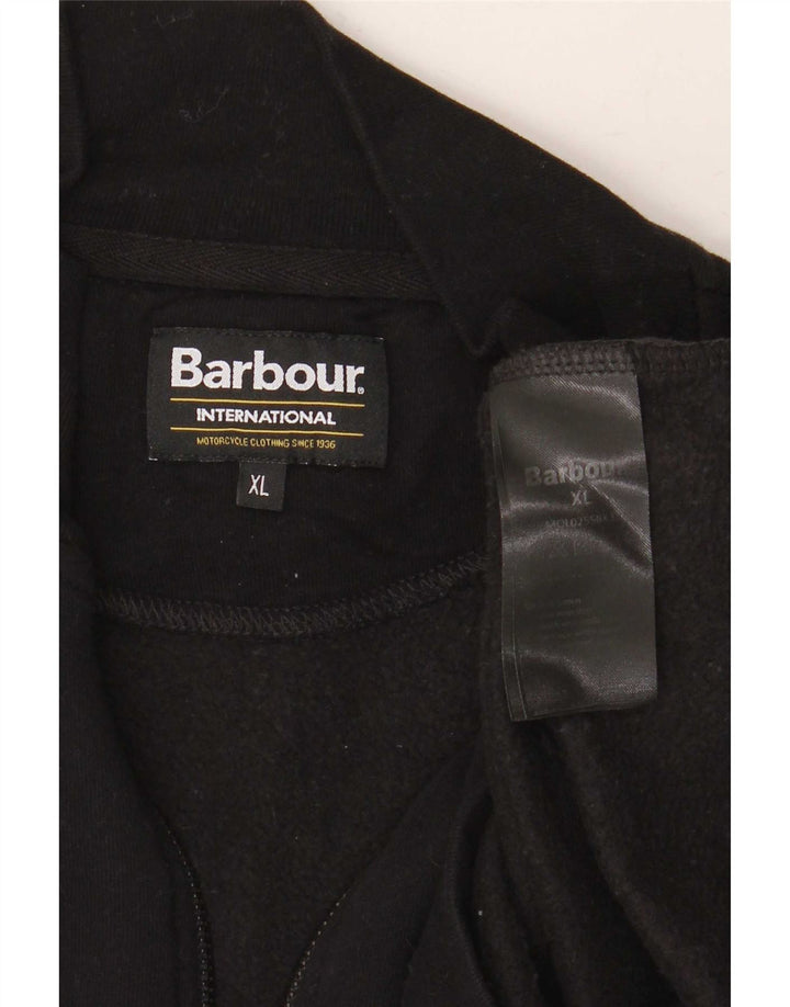 Suéter masculino Barbour com zíper e gola XL de algodão preto