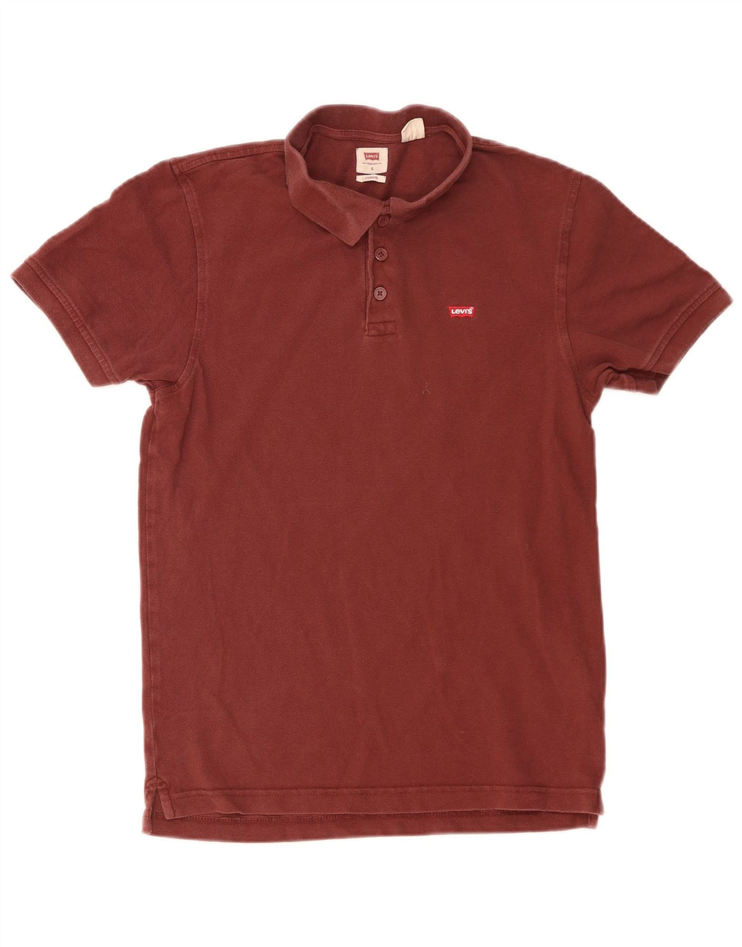Camisa pólo masculina Levi's Standard pequena marrom de algodão
