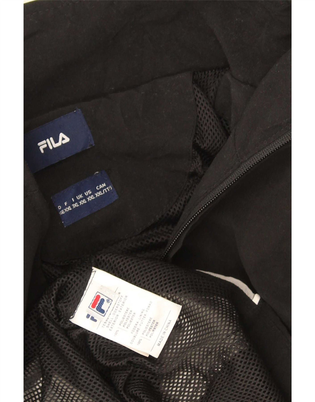 Fila Mens Tracksuit Top Jacket 2XL Preto Colourblock Poliéster
