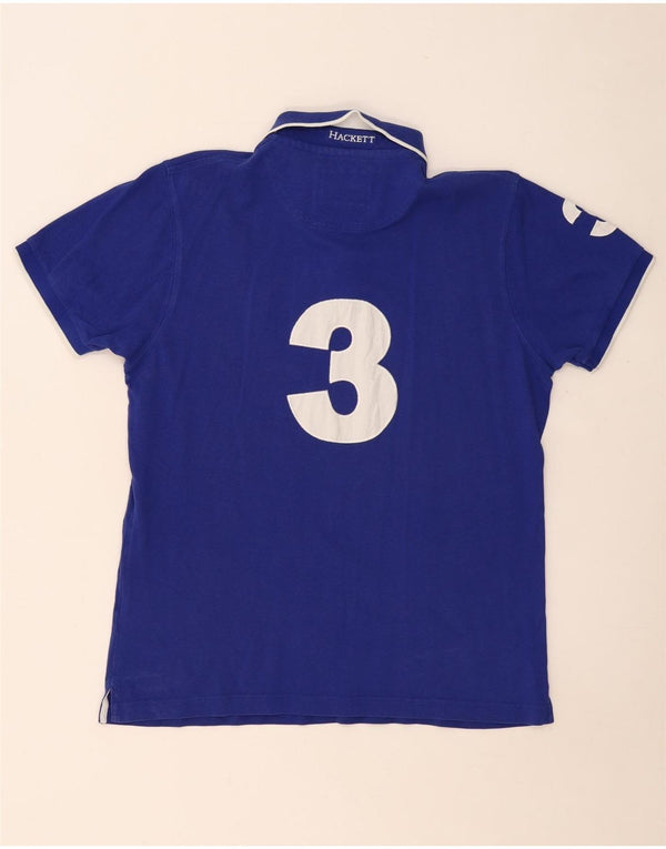 Camisa polo masculina HACKETT Tailored Fit gráfica XL algodão azul