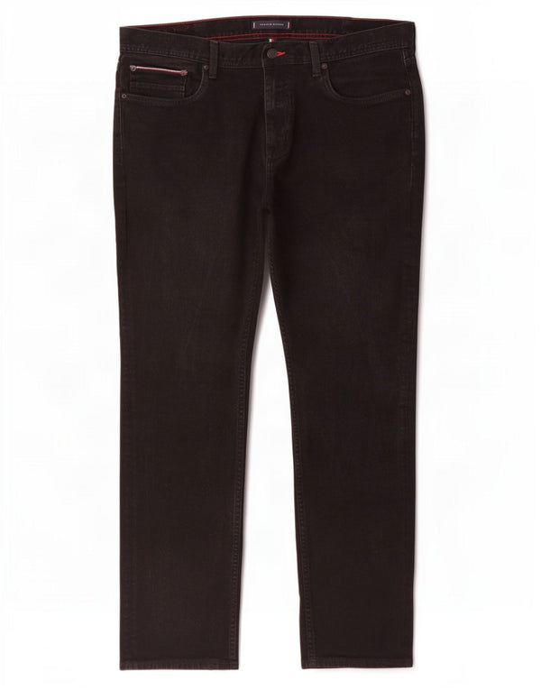 Tommy Hilfiger Masculino Denton Straight Jeans W38 L30 Algodão Preto