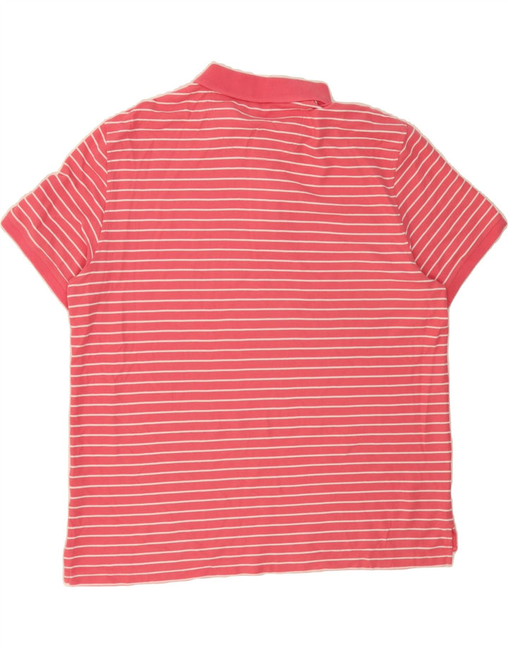 IZOD Mens Polo Shirt 2XL Pink Pinstripe Cotton Vintage Izod and Second-Hand Izod from Messina Hembry 