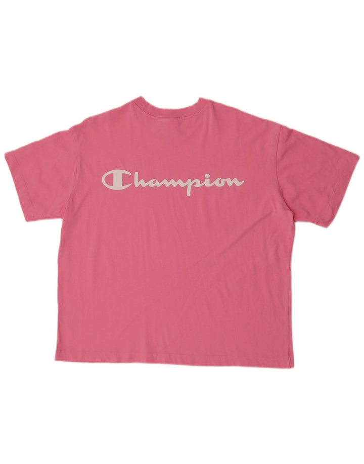 Camiseta masculina estampada Champion pequena rosa