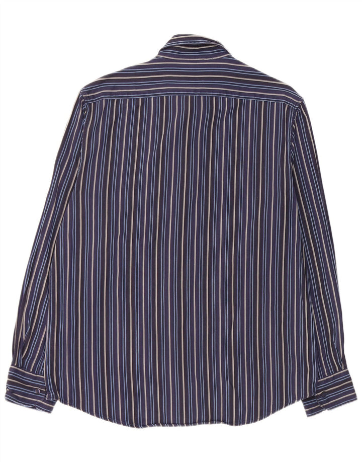 Camisa masculina French Connection grande listrada azul