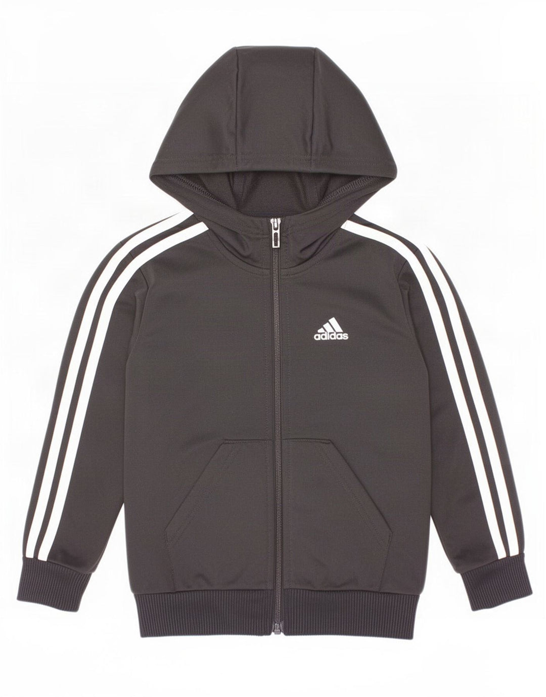 Suéter Adidas Boys Zip com capuz 4-5 anos preto poliéster
