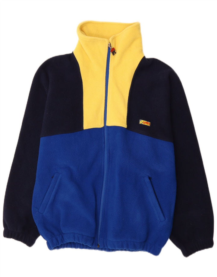 Jaqueta de lã masculina Dolomiten UK 36 poliéster colorblock azul pequeno