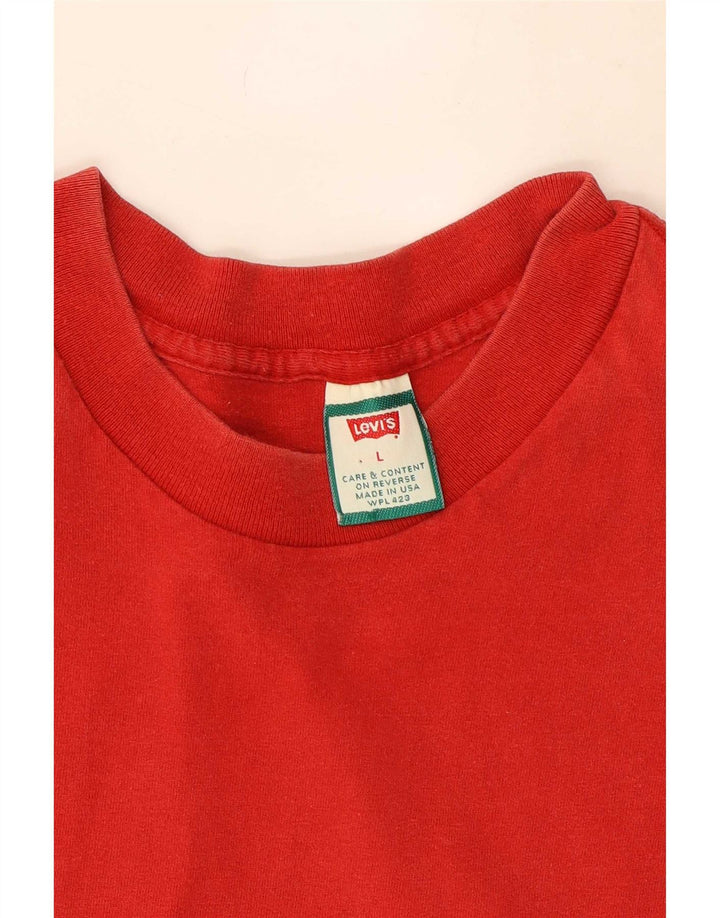 Camiseta gráfica masculina Levi's Top grande de algodão vermelho