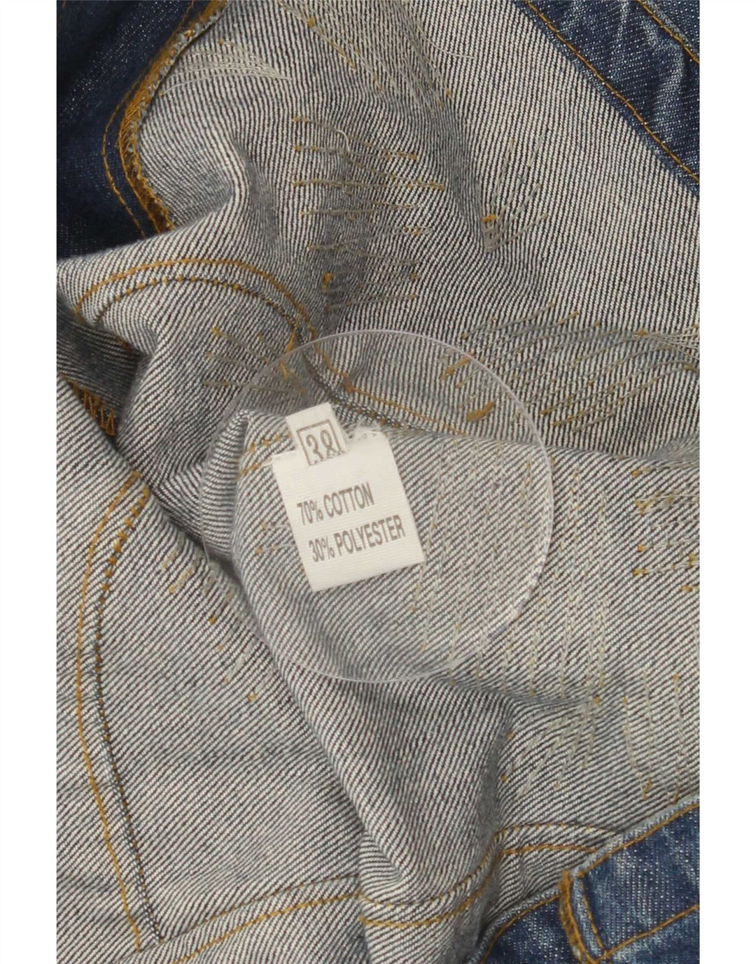 Jaqueta jeans feminina vintage UE 38 algodão floral azul médio