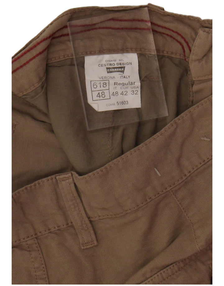 CARRERA Mens Regular Cargo Shorts IT 48 Médio W32 Algodão Marrom