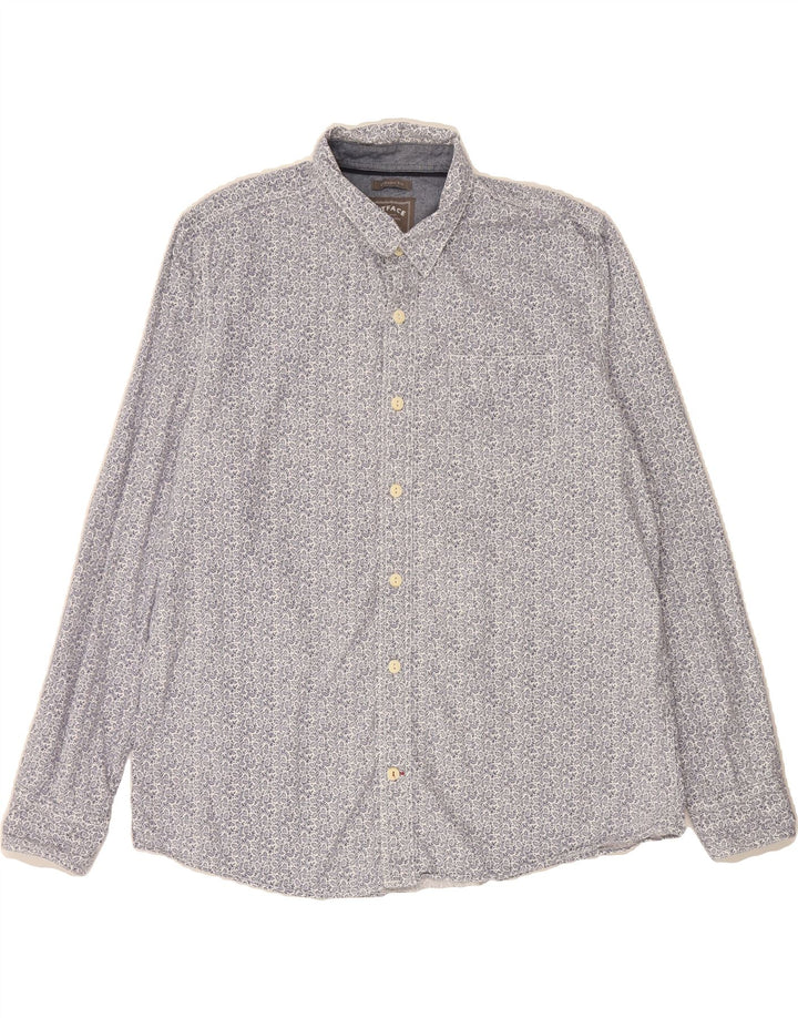 FAT FACE Mens Classic Fit Shirt XL Blue Floral Cotton Vintage Fat Face and Second-Hand Fat Face from Messina Hembry 