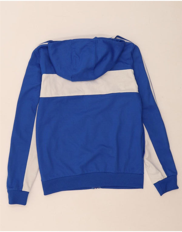 ADIDAS Mens Zip Hoodie Sweater XS Azul Colourblock Algodão