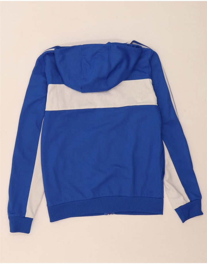 ADIDAS Mens Zip Hoodie Sweater XS Azul Colourblock Algodão