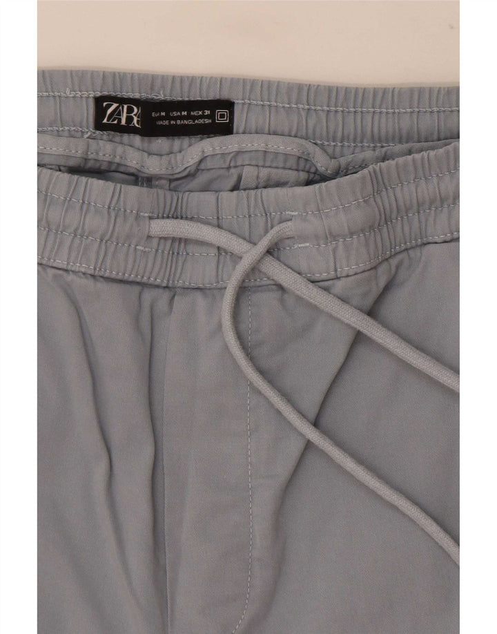 Zara Mens Chino Shorts Médio W31 Azul