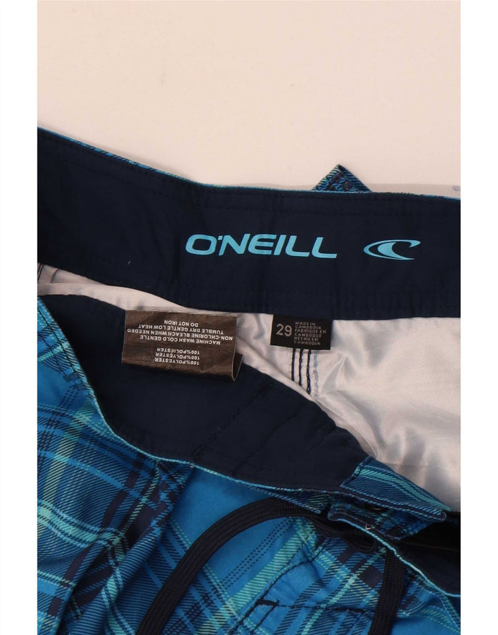 Shorts de natação masculino O'Neill pequeno poliéster xadrez azul