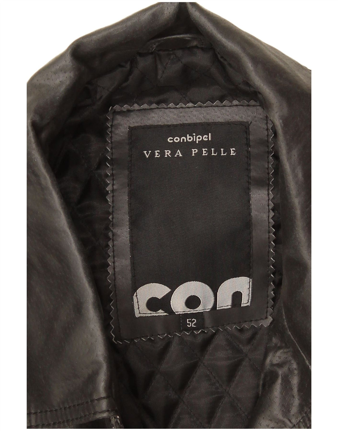 Jaqueta de couro masculina Conbipel IT 52 grande couro preto