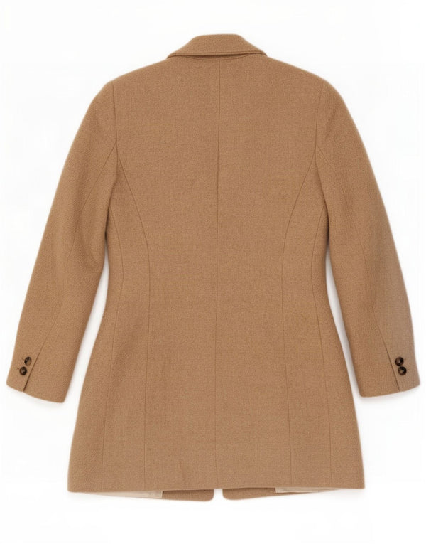 Jaqueta blazer feminina Zara Longline 1 botão Reino Unido 10 pequena lã bege