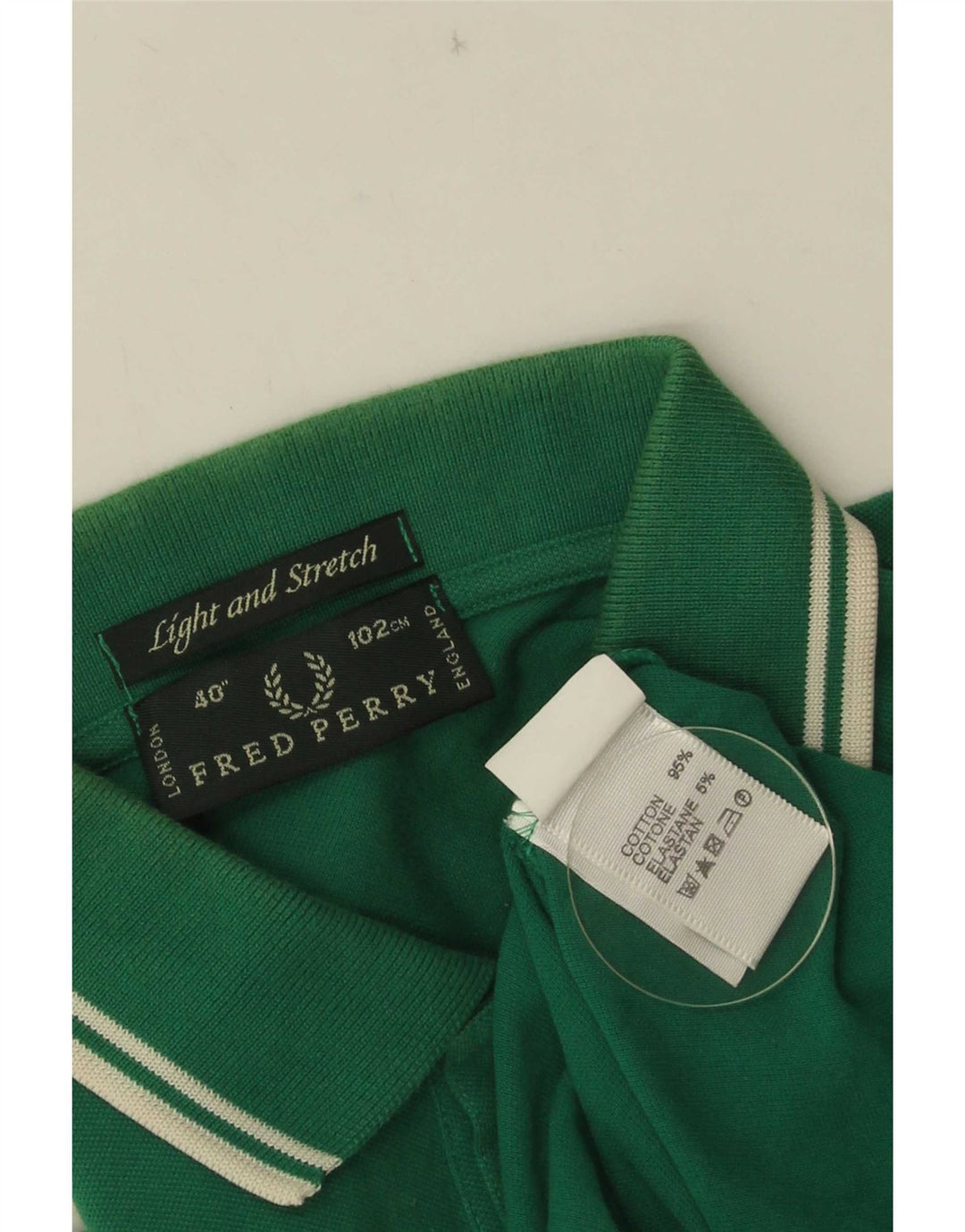 Camisa polo masculina leve e elástica Fred Perry de algodão verde pequeno