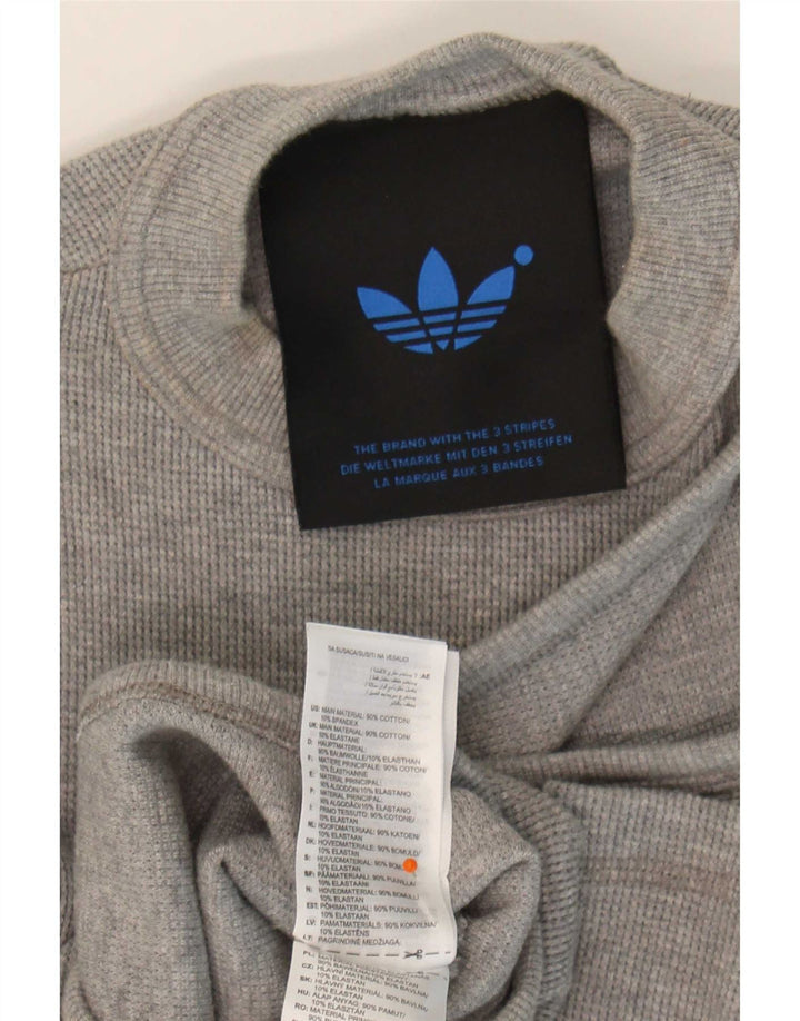 Adidas feminino um ombro bodysuit uk 10 pequeno cinza algodão
