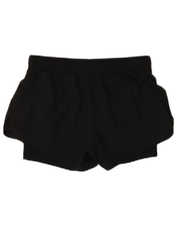 NIKE Womens Dri Fit Sport Shorts UK 10 Pequeno Poliéster Preto