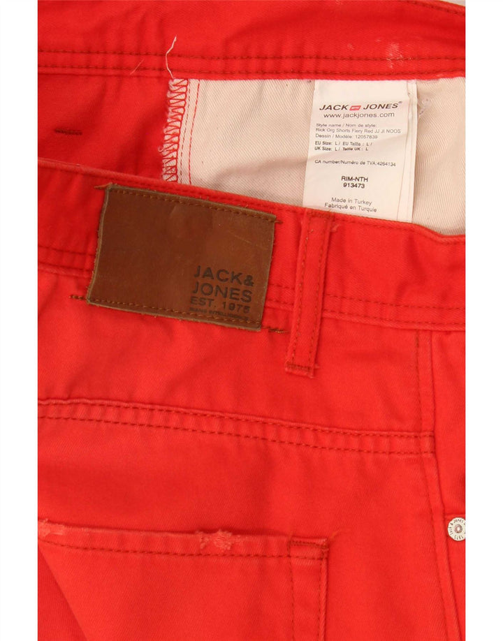 Shorts jeans masculino Jack & Jones grande W34 algodão vermelho