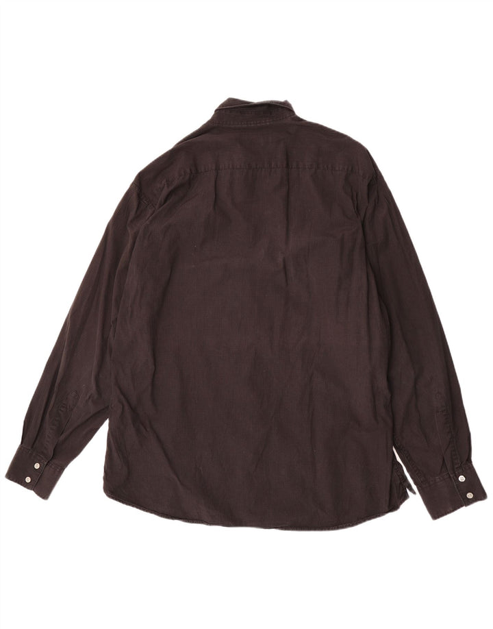 Camisa masculina Marlboro Classics 2XL algodão xadrez marrom