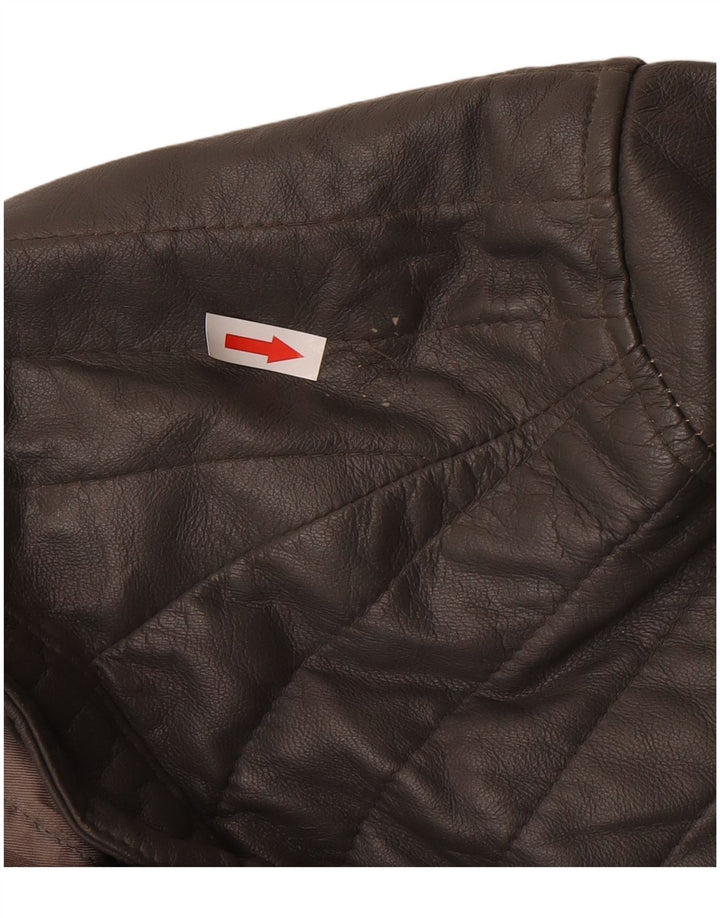 Jaqueta de couro masculina vintage IT 50 grande couro cinza