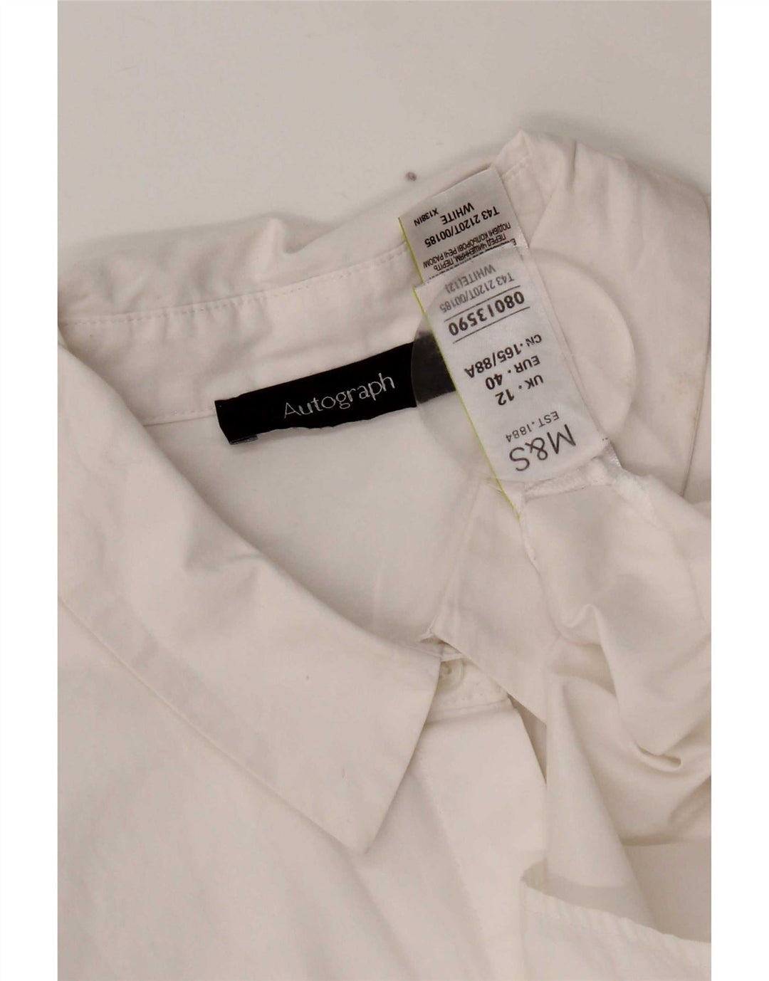 Blusa feminina Marks & Spencer Autograph Shirt Reino Unido 12 algodão branco médio