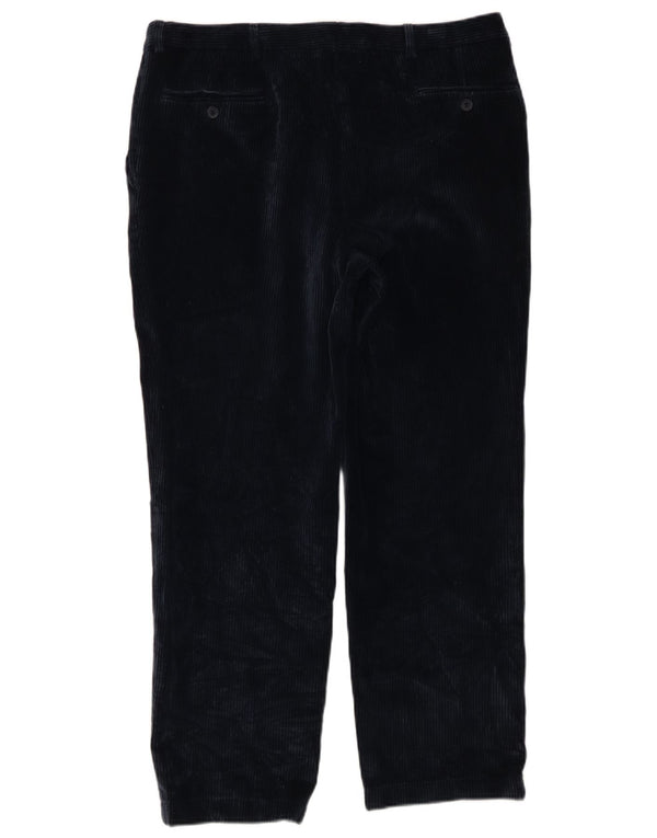 Calça masculina de veludo cotelê BIANCHI IT 52 XL W34 L27 algodão azul marinho