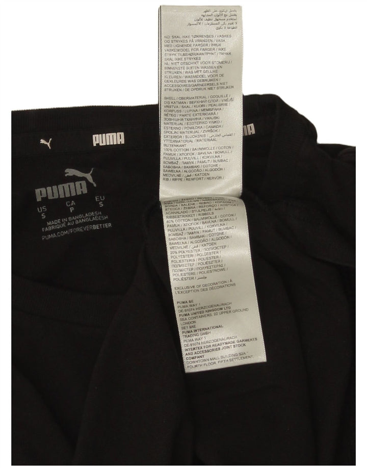 Puma Mens Graphic T-Shirt Top Pequeno Algodão Preto