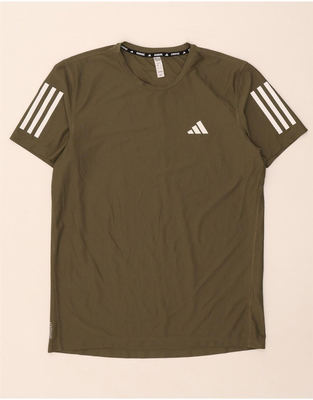 Adidas Mens Camiseta Top Pequeno Poliéster Cáqui