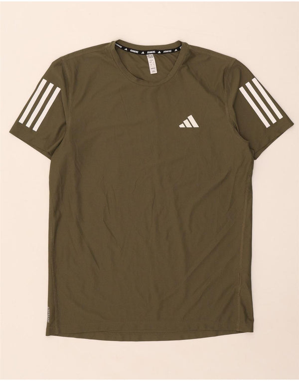 Adidas Mens Camiseta Top Pequeno Poliéster Cáqui