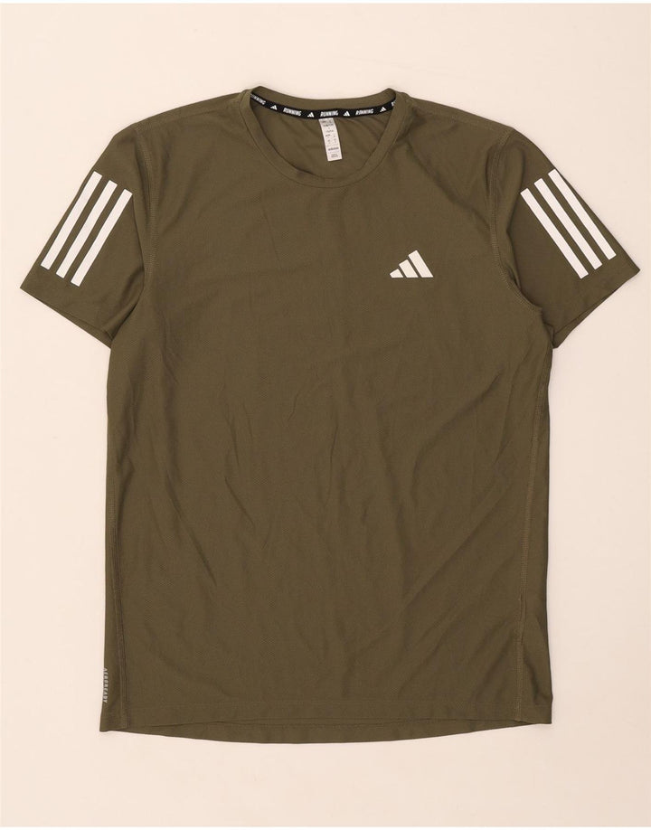 Adidas Mens Camiseta Top Pequeno Poliéster Cáqui