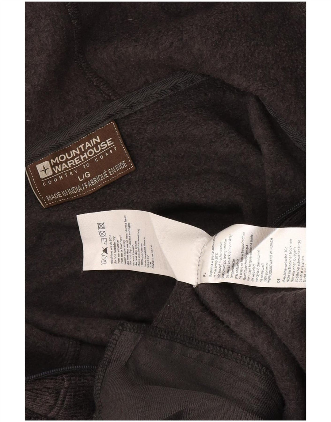 Suéter masculino com capuz e zíper Mountain Warehouse poliéster manchado cinza grande