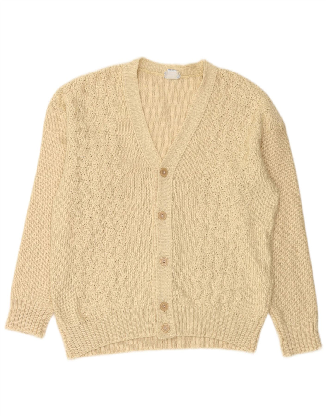 Suéter cardigã masculino VINTAGE IT 50 médio off white