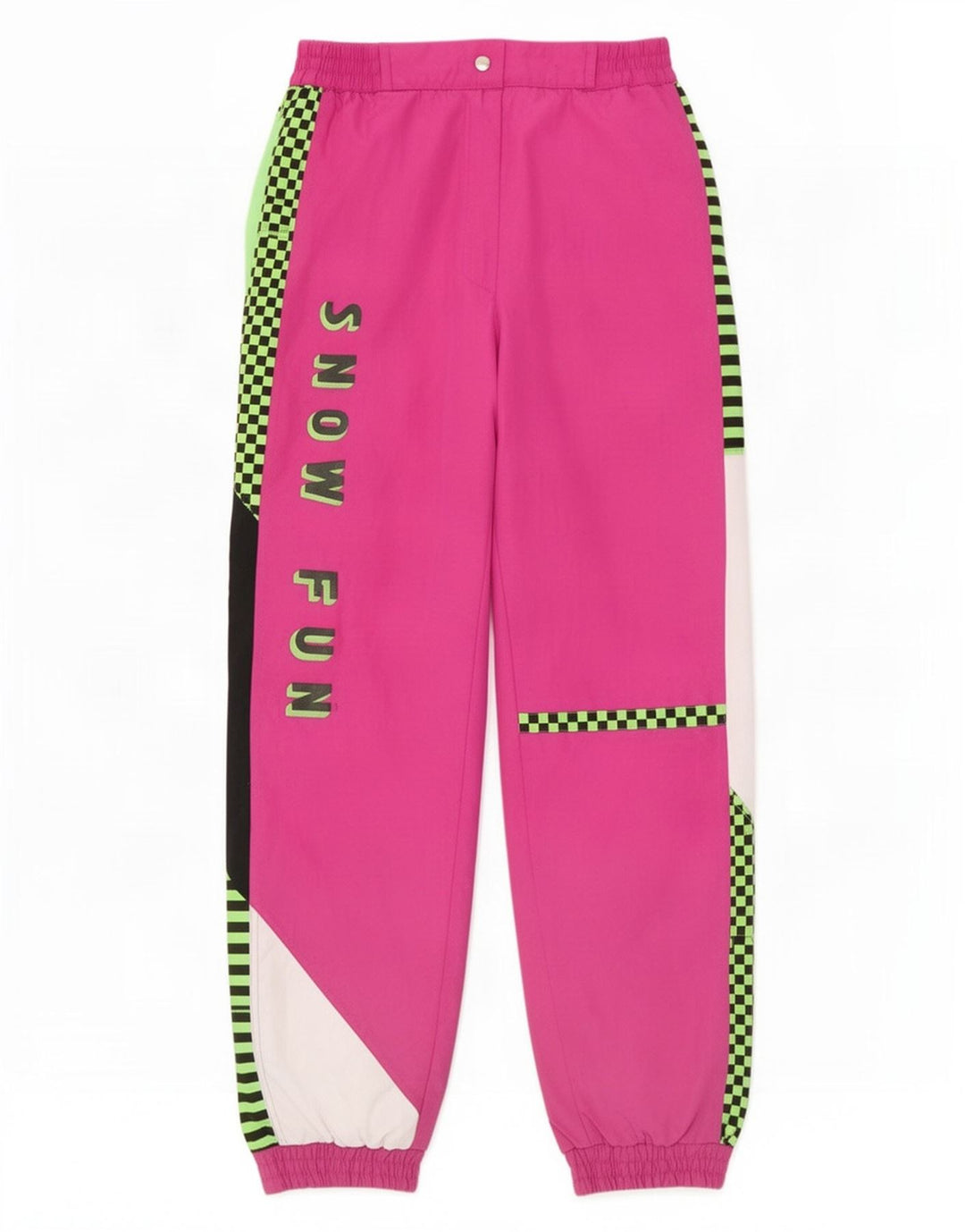 Calça feminina de esqui gráfico Rodeo EU 38 poliéster colorblock rosa médio