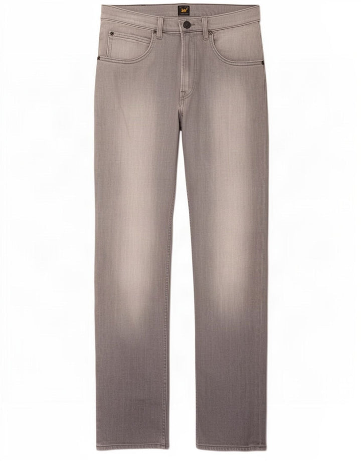 Lee Womens Brooklyn Straight Jeans W32 L32 Cinza Algodão