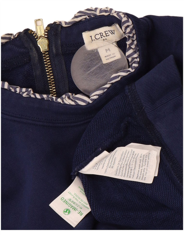Suéter feminino J. CREW UK 14 algodão azul marinho médio