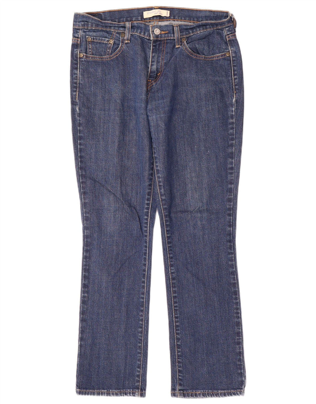 Calça jeans feminina Levi's 505 Straight US 6 médio W32 L29 algodão azul
