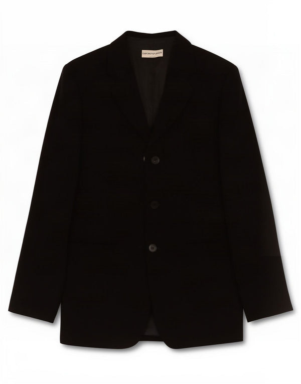 Jaqueta blazer feminina Emporio Armani com 3 botões IT 40 poliéster preto pequeno