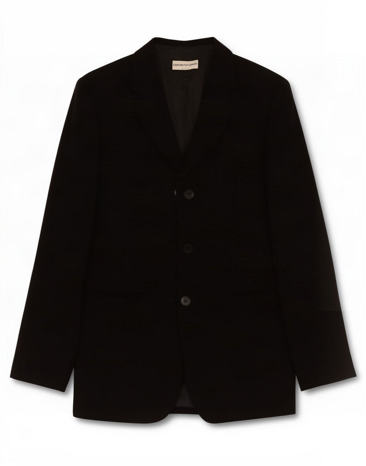 Jaqueta blazer feminina Emporio Armani com 3 botões IT 40 poliéster preto pequeno