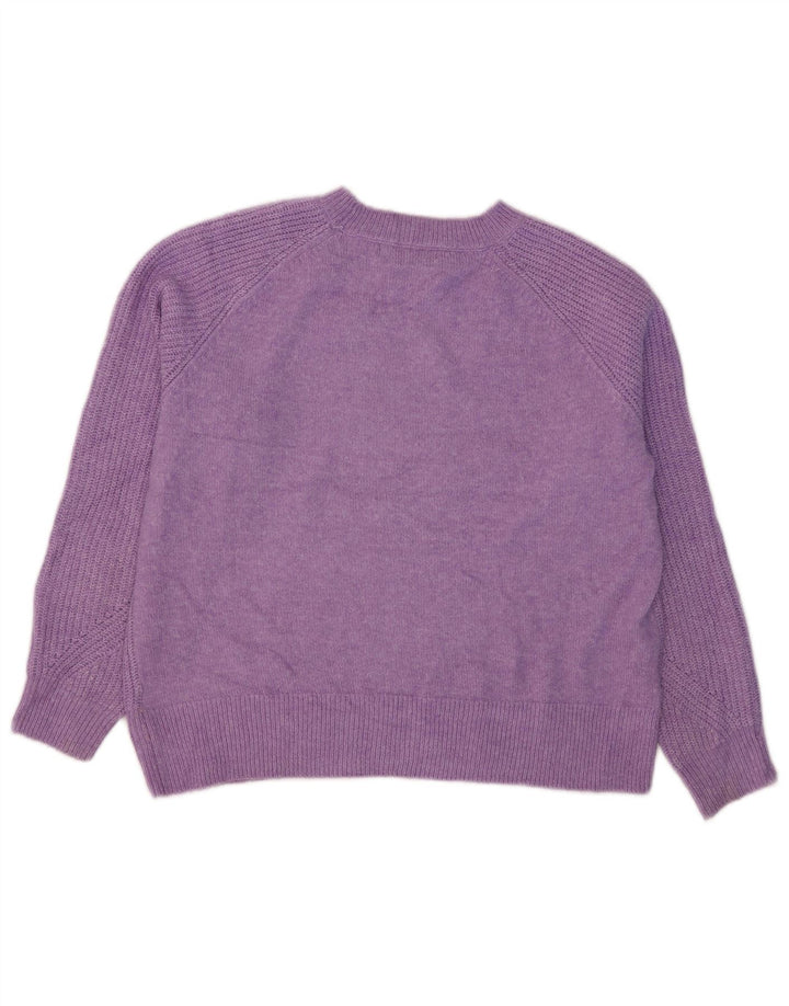 Suéter feminino Marks & Spencer com gola redonda Reino Unido 14 acrílico roxo médio