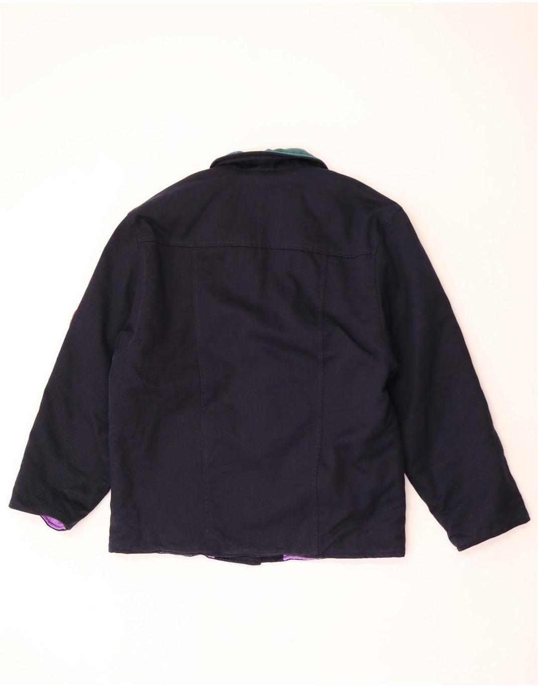 Jaqueta blazer feminina vintage com 2 botões IT 44 bloco colorido azul marinho médio