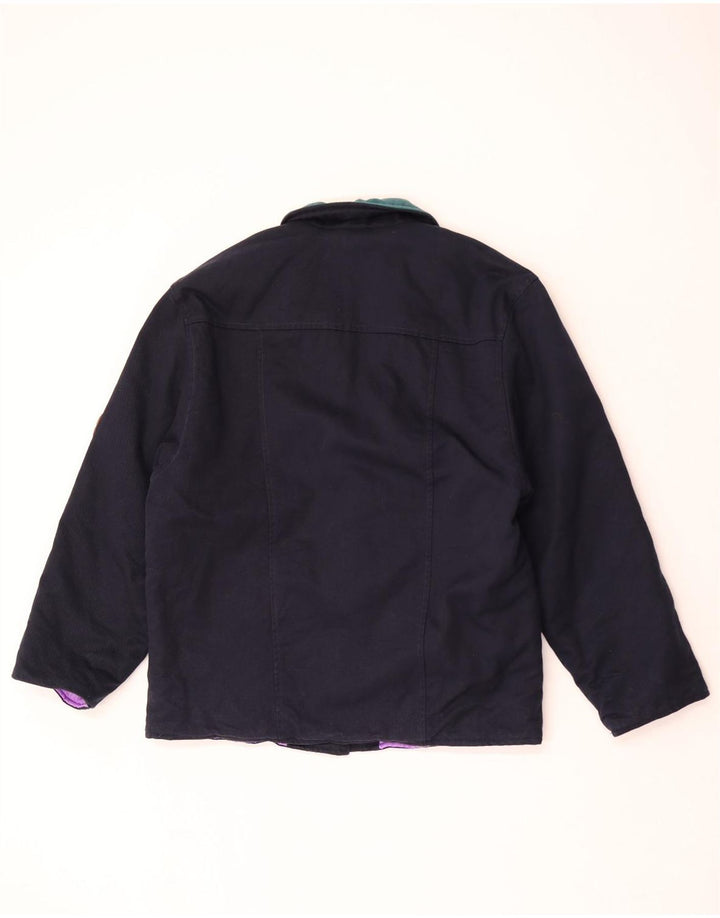 Jaqueta blazer feminina vintage com 2 botões IT 44 bloco colorido azul marinho médio
