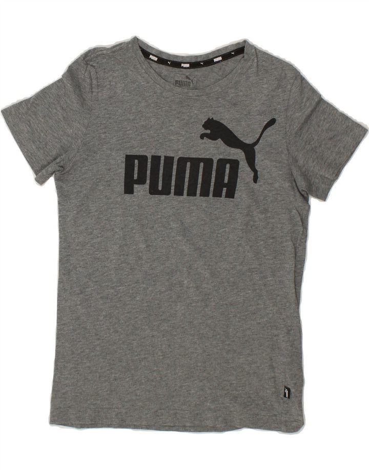 PUMA Boys Graphic T-Shirt Top 11-12 Years Grey Cotton Vintage Puma and Second-Hand Puma from Messina Hembry 