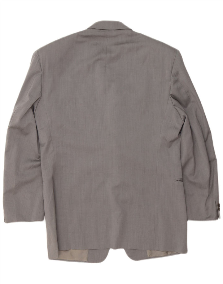 Jaqueta blazer masculina de 3 botões PAL ZILERI IT 50 grande lã virgem cinza
